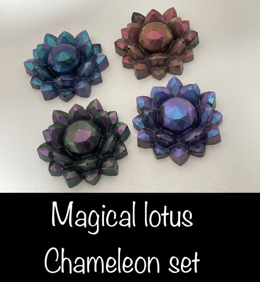 Magical Lotus Chameleon Set Of 4